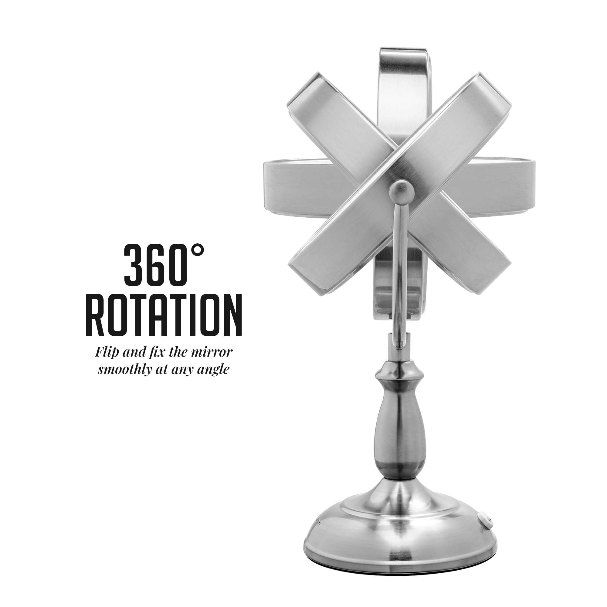 Ovente 7.5" Double Sided Tabletop Vanity Mirror with 3-Tone LED Light MPT751BR1X10X