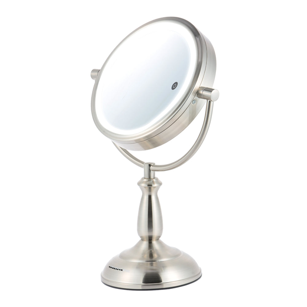 Ovente 7.5” Double Sided Tabletop Vanity Mirror with 3-Tone LED Light MPT75 Series