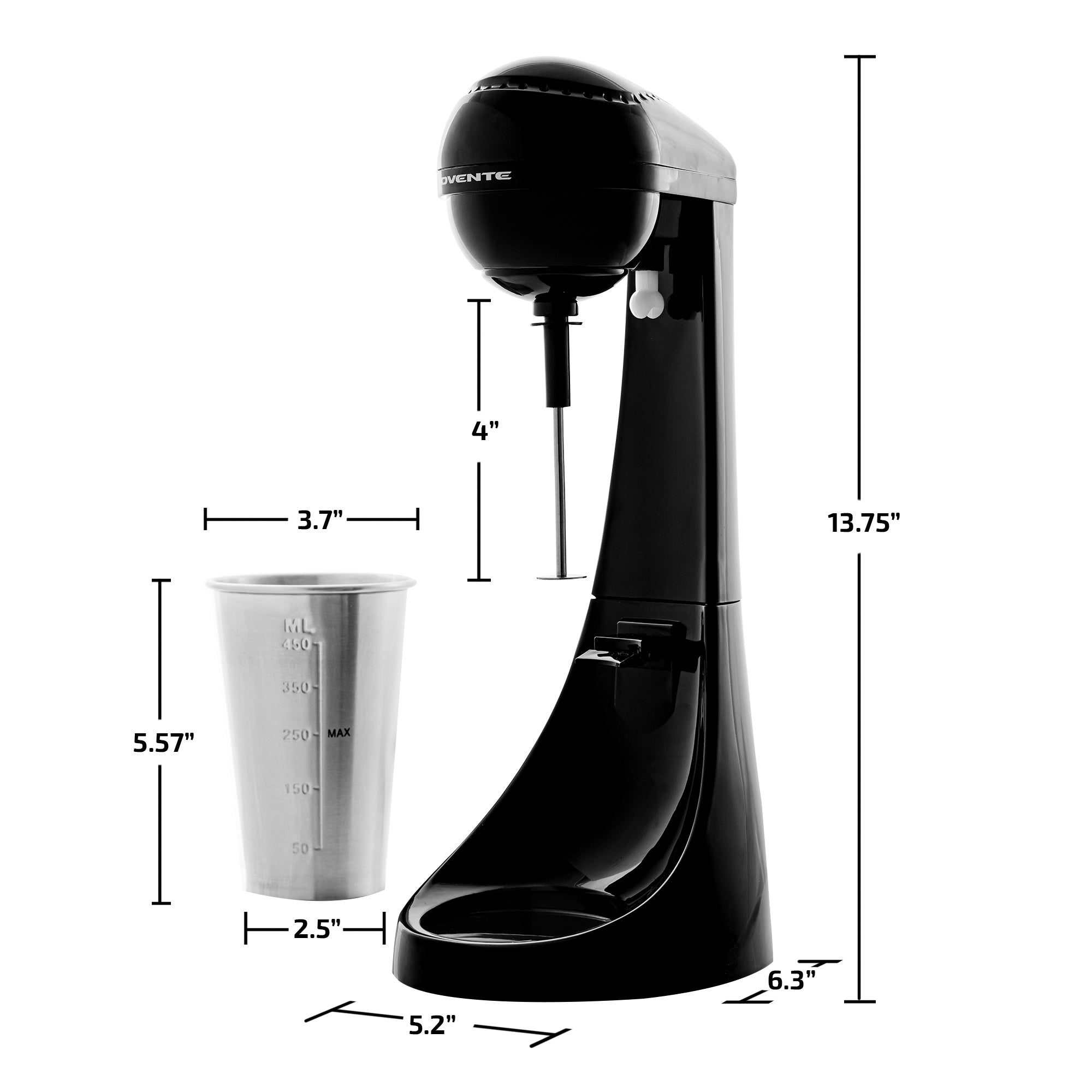 Ovente Two-Speed Classic Drink Mixer and Milkshake Maker MS2070B