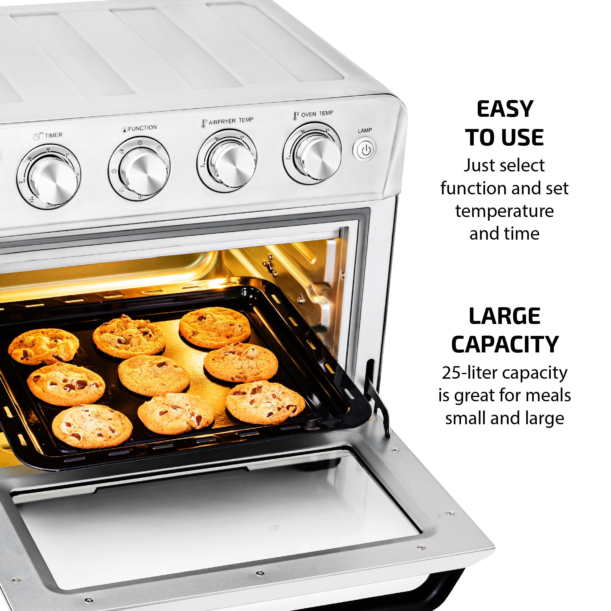 Ovente 25L Multi-Function Air Fryer Rotisserie Oven OFM2025BR