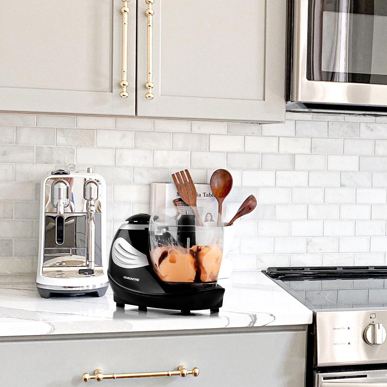 Ovente 1.5 Cup Mini Food Processor PF1007B