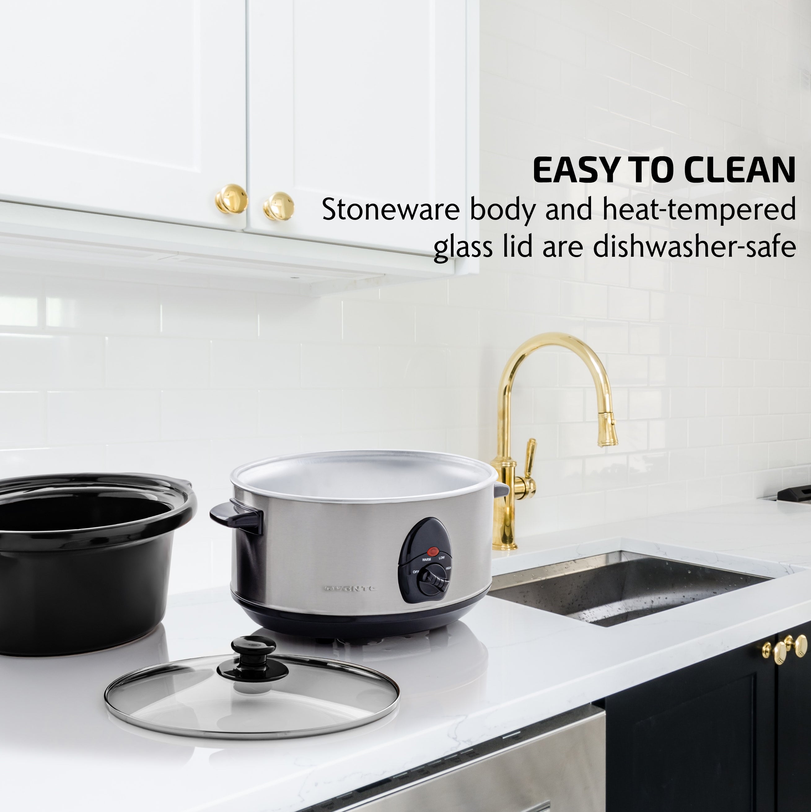 Ovente 3.5L Slow Cooker with Stoneware Crock