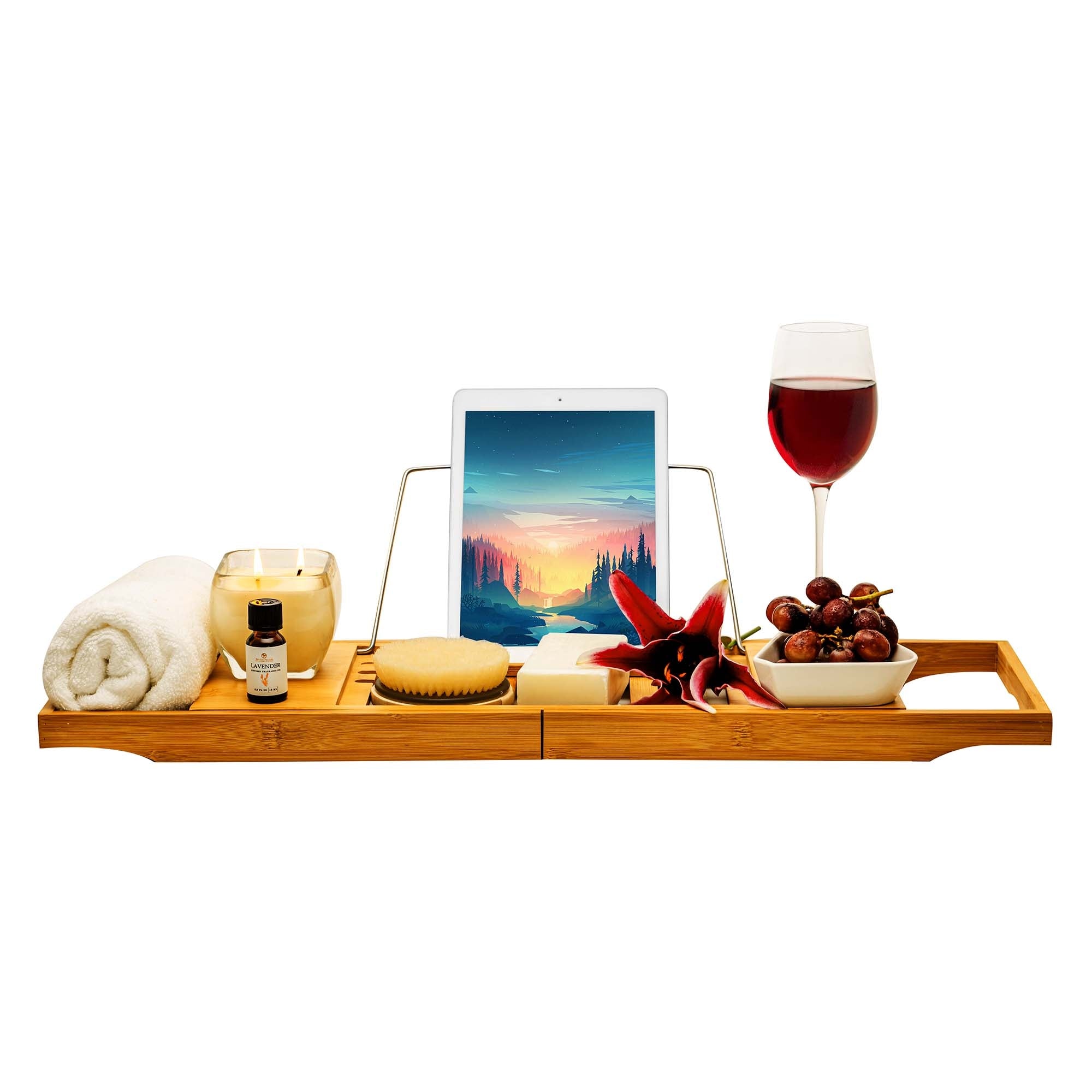 Zinkoo Expandable Bamboo Bathtub Caddy TCB2012B