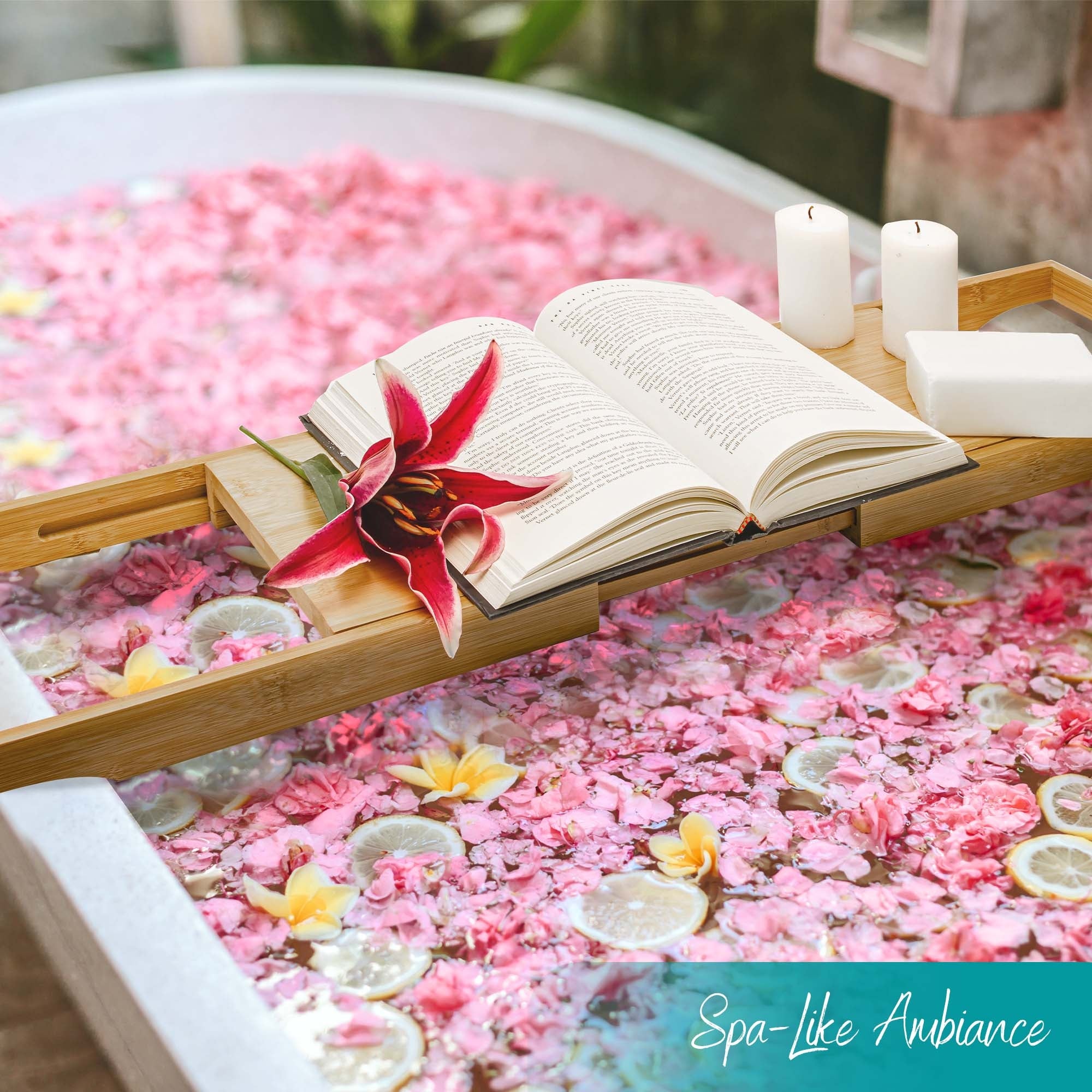 Zinkoo Expandable Bamboo Bathtub Caddy TCB2012B