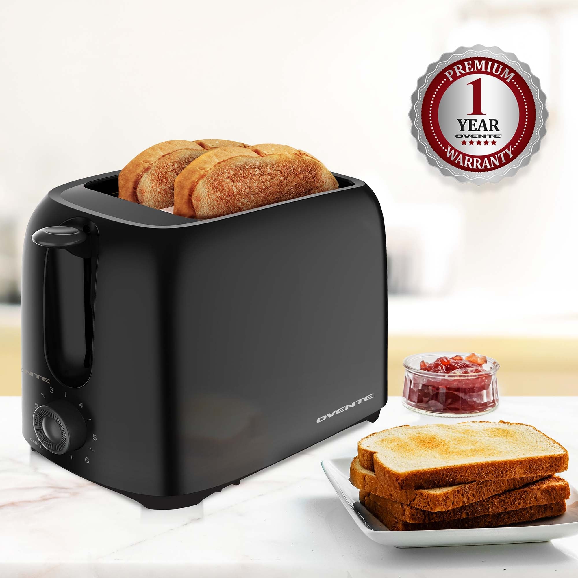 Ovente 2-Slice Electric Toaster Machine TP2210B