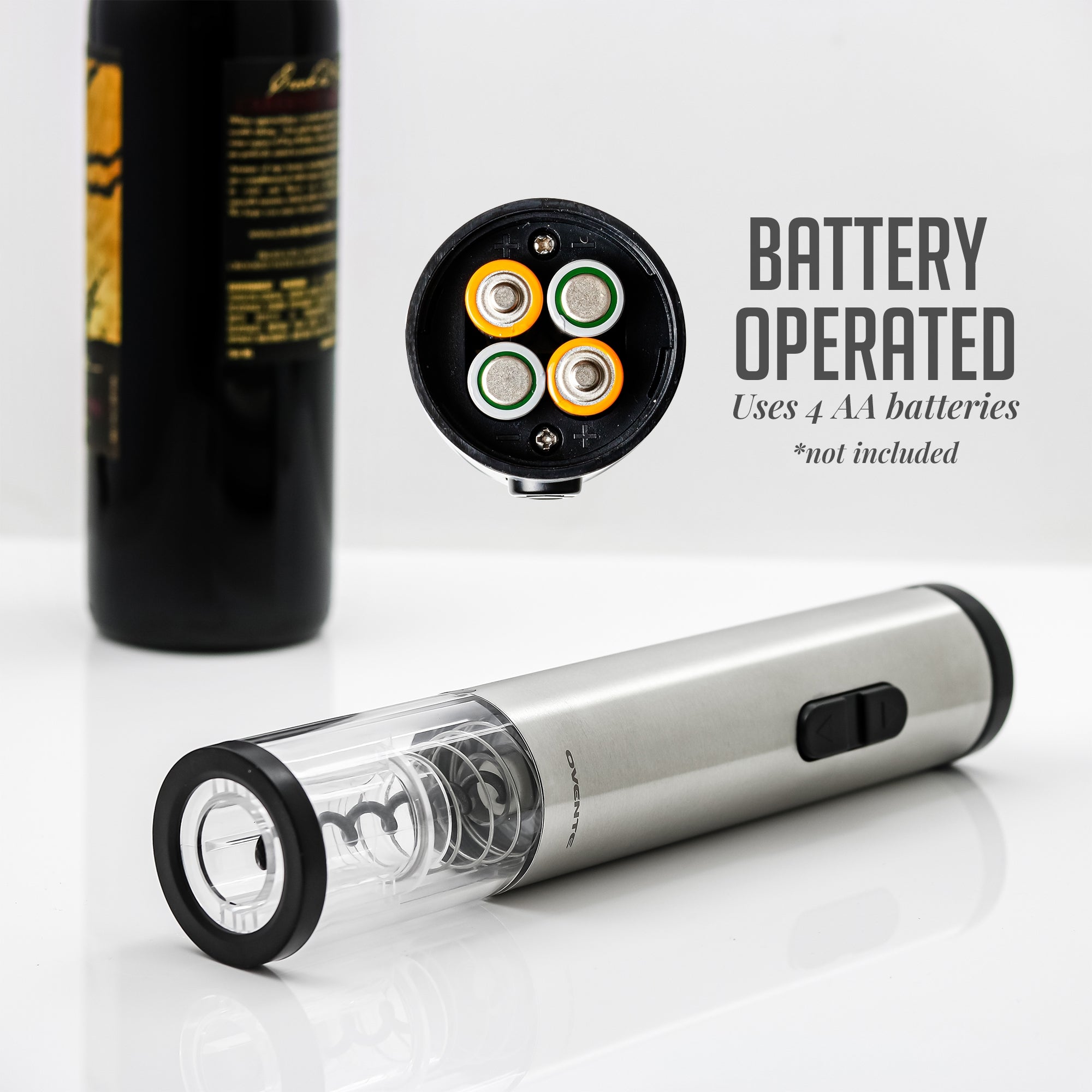 Ovente 10" Electric Wine Opener with Foil Cutter WO1381S