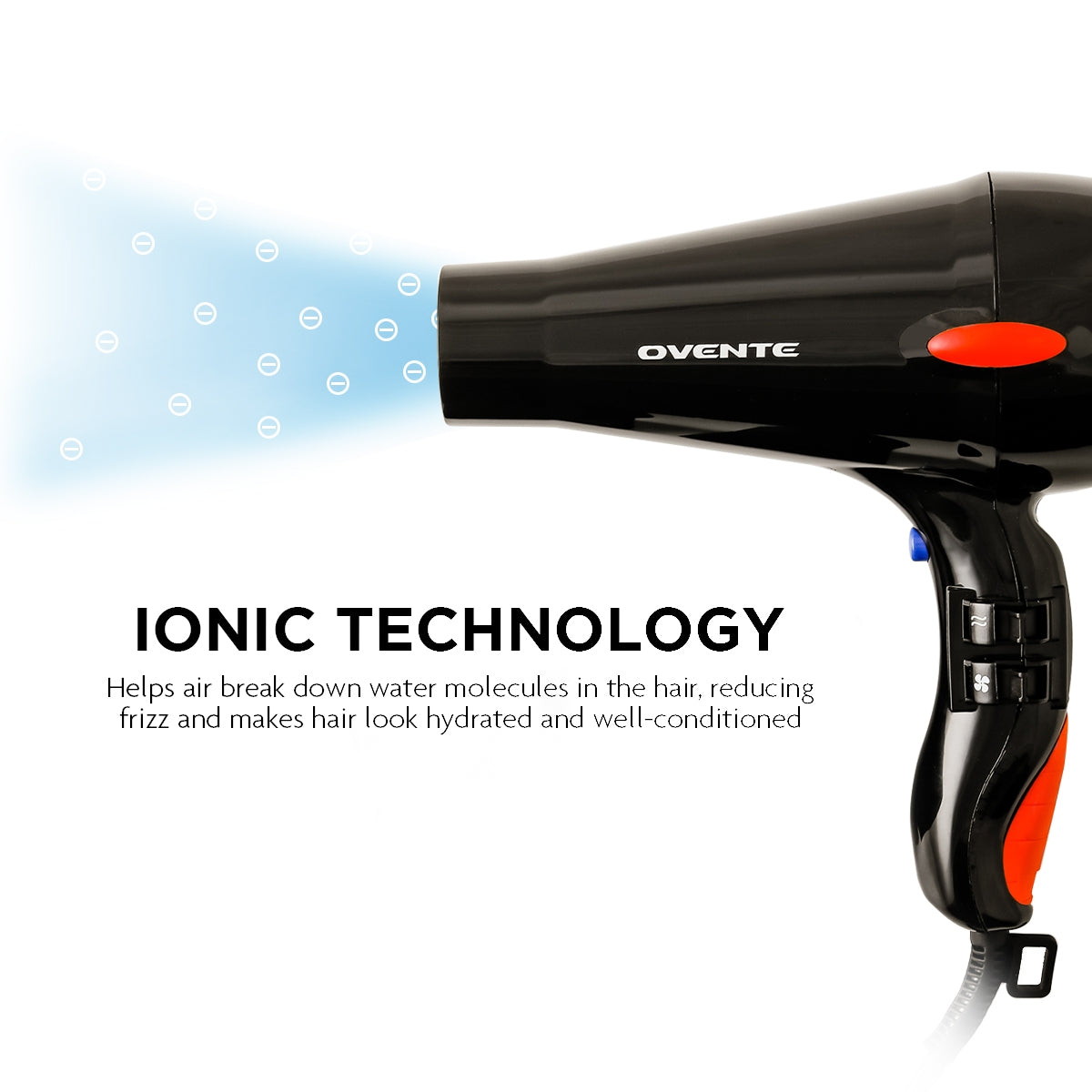 Ovente Ceramic Coated Professional Ionic Tourmaline Hair Dryer X3