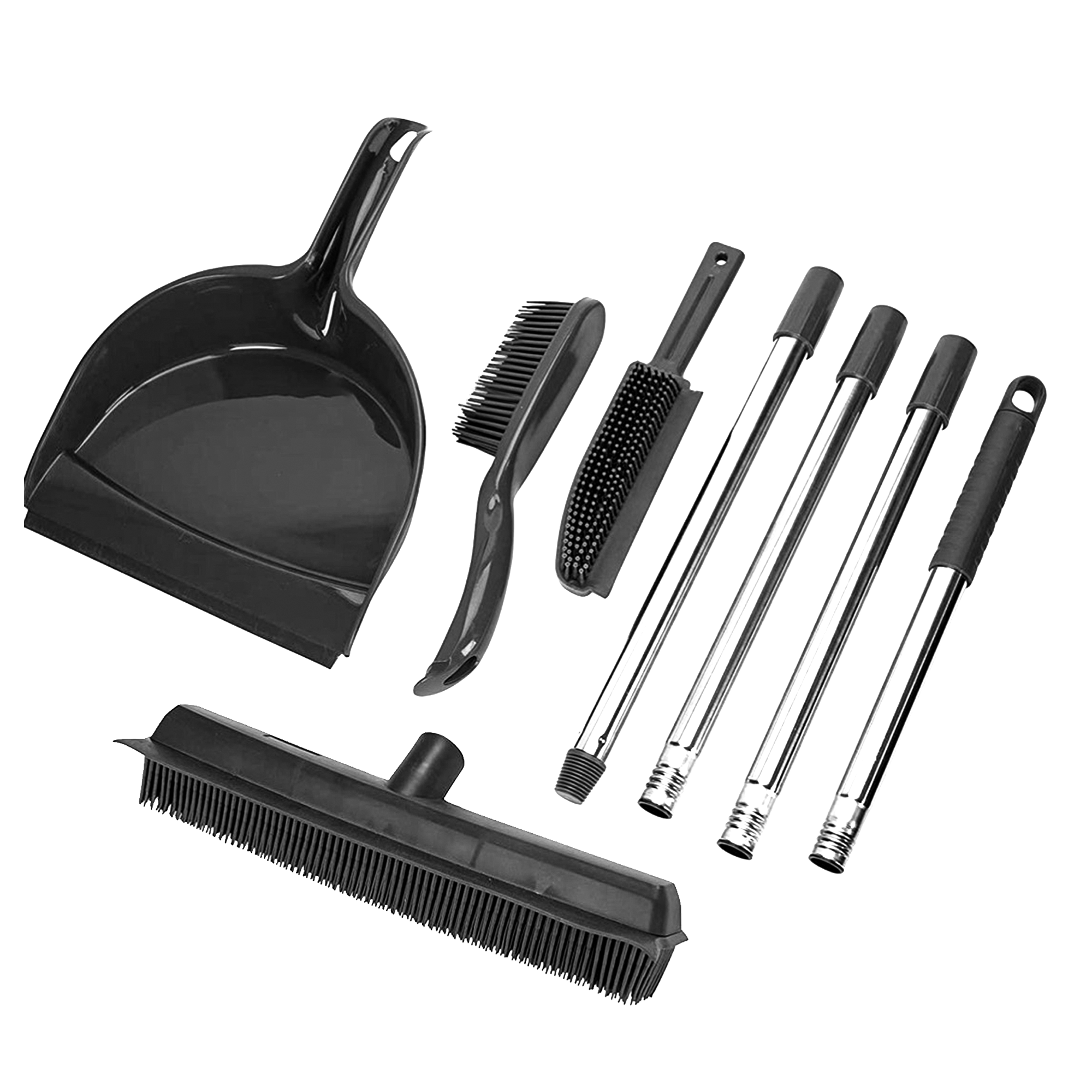 OVENTE Pet Hair Rubber Broom with Squeegee CT2504GY