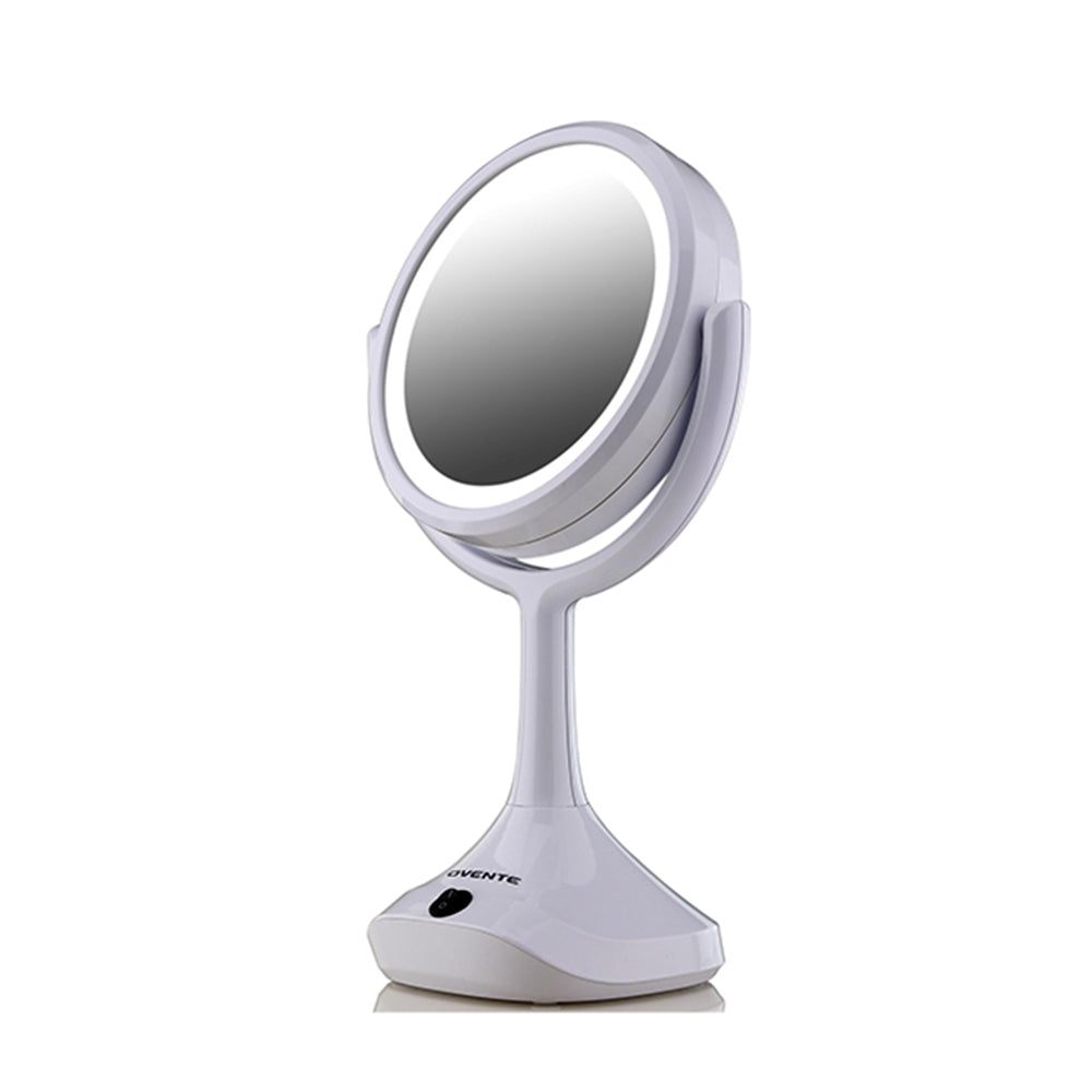 Ovente Dual-Sided LED Tabletop Makeup Mirror, White (MMT06W1X5X)