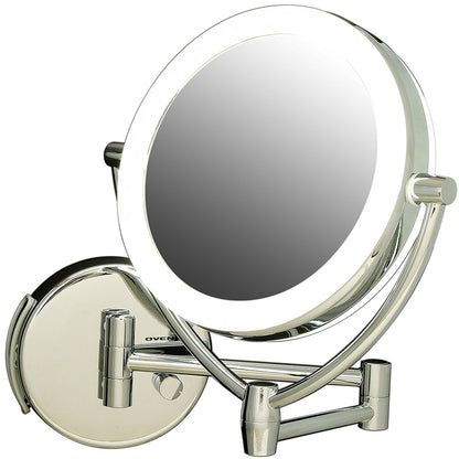 Ovente 7.5” Double Sided Wall-Mounted Vanity Mirror with LED Light MLW75 Series
