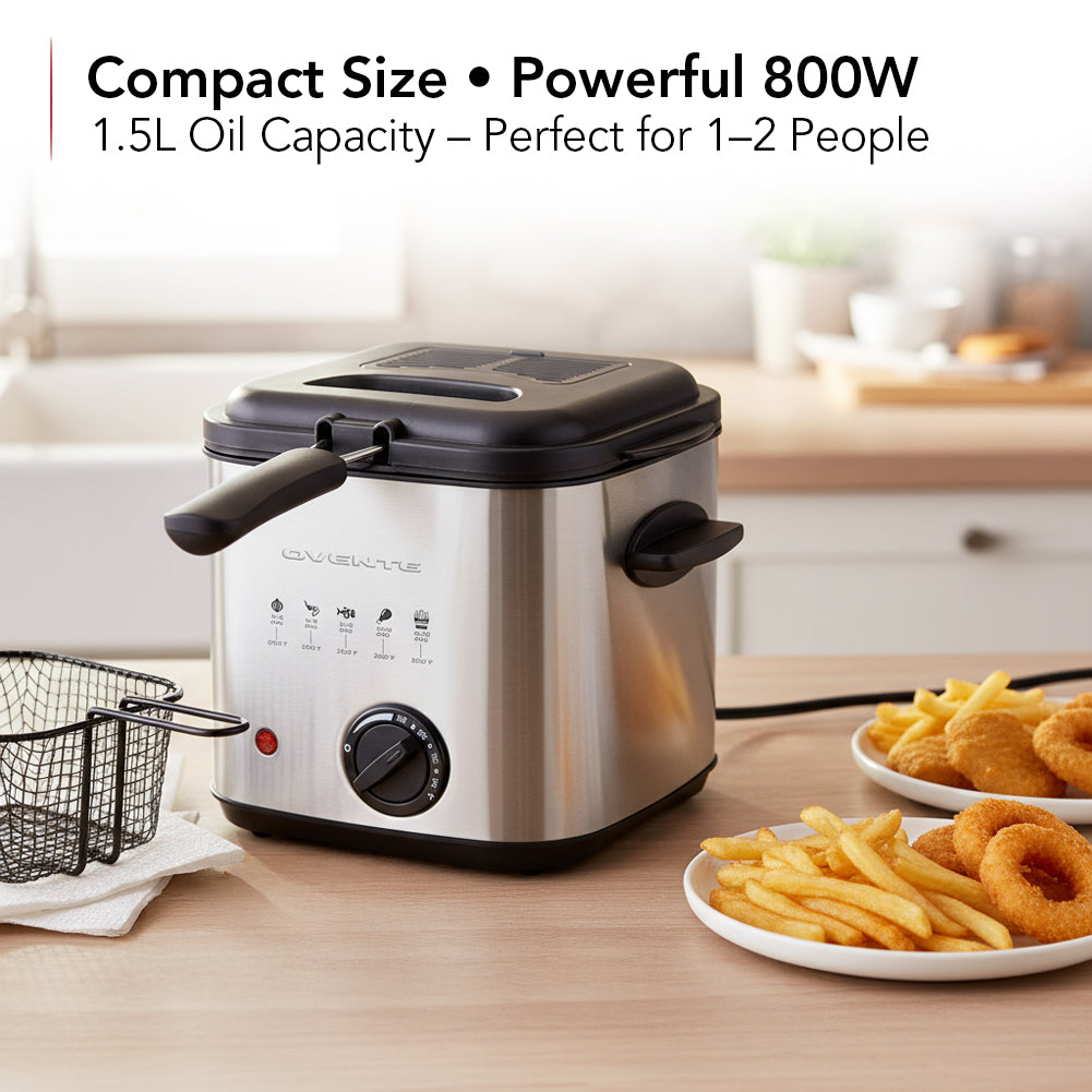 Ovente 1.5 L Electric Deep Fryer FDM1501BR