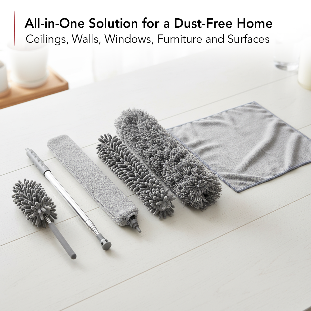 OVENTE Microfiber Duster Cleaning Set CTD1526GY