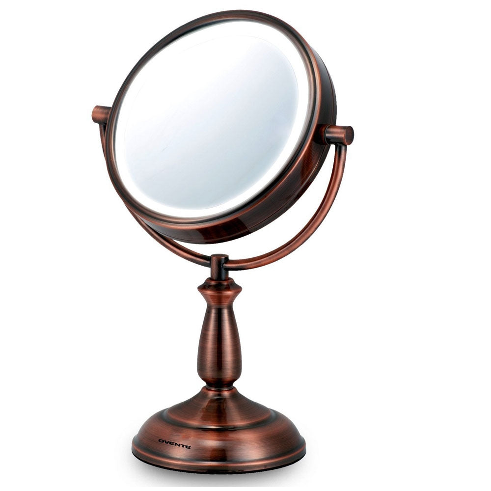 Ovente 7.5” Double Sided Tabletop Vanity Mirror with LED Light MLT42CO