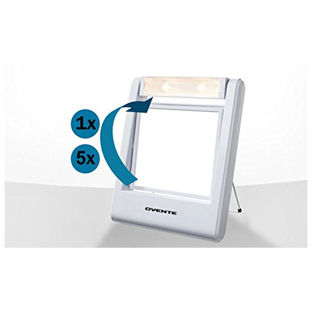 Ovente Small Double Sided Vanity Mirror with Light MLT22W