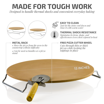 Ovente 13” Ceramic Pizza Stone BW10132