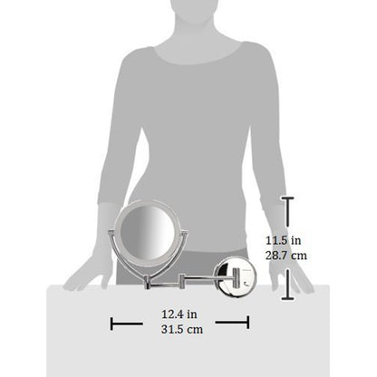 Ovente 7.5” Double Sided Wall-Mounted Vanity Mirror with LED Light MLW75 Series