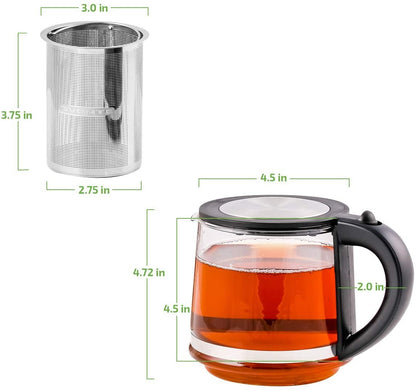 Ovente 27 oz Glass Tea Kettle FGK27B