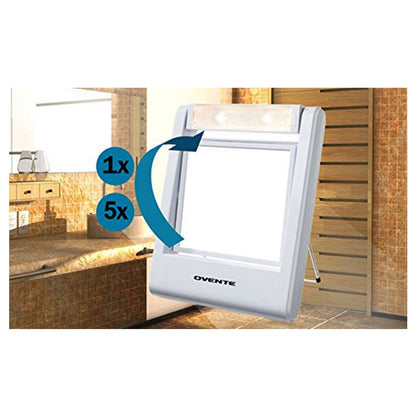 Ovente Small Double Sided Vanity Mirror with Light MLT22W