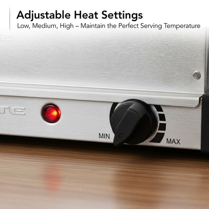 Ovente Electric Buffet Server Tray with Dual Stainless Steel Pans FW152S