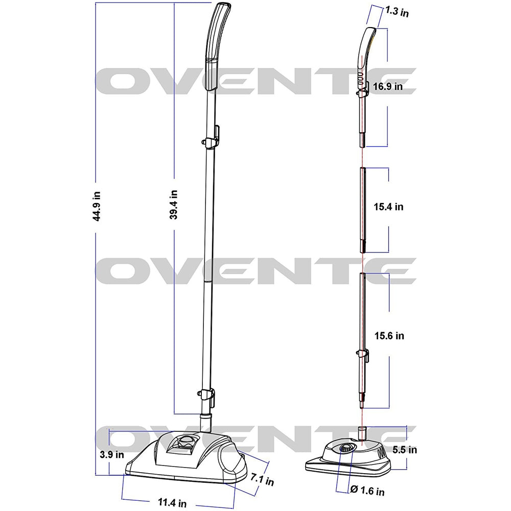 Ovente Electric Steam Mop ST615R