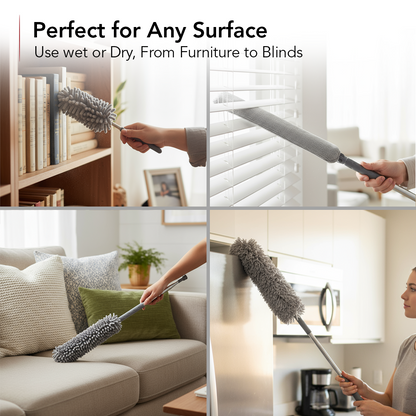 OVENTE Microfiber Duster Cleaning Set CTD1526GY