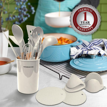 OVENTE Silicone Kitchen Cooking Utensils Set SPS17CR