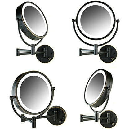 Ovente 8.5” Double Sided Wall-Mounted Vanity Mirror with 3-Tone LED Light MPWD3185 Series