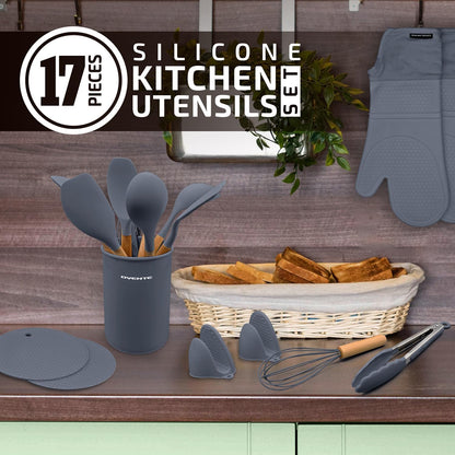 OVENTE Silicone Kitchen Cooking Utensils Set SPS17G