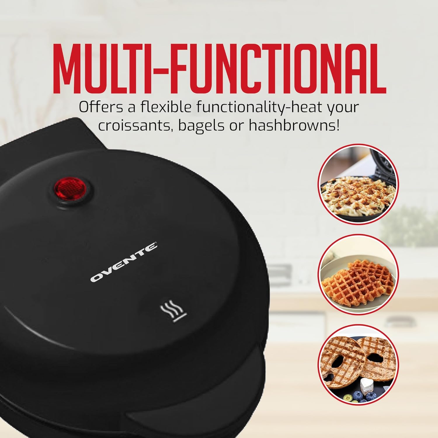 OVENTE Mini Waffle Maker Machine WM215B