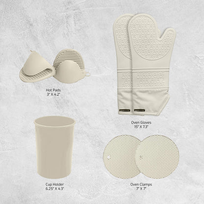 OVENTE Silicone Kitchen Cooking Utensils Set SPS17CR