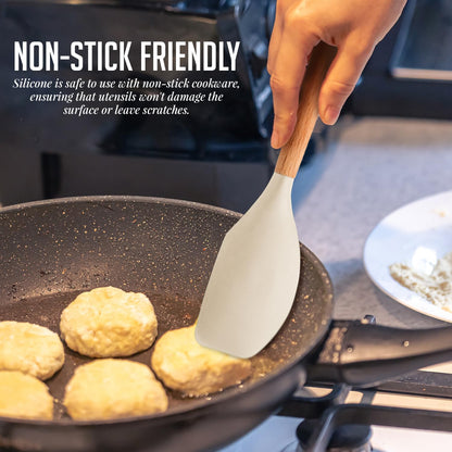 OVENTE Silicone Kitchen Cooking Utensils Set SPS17CR