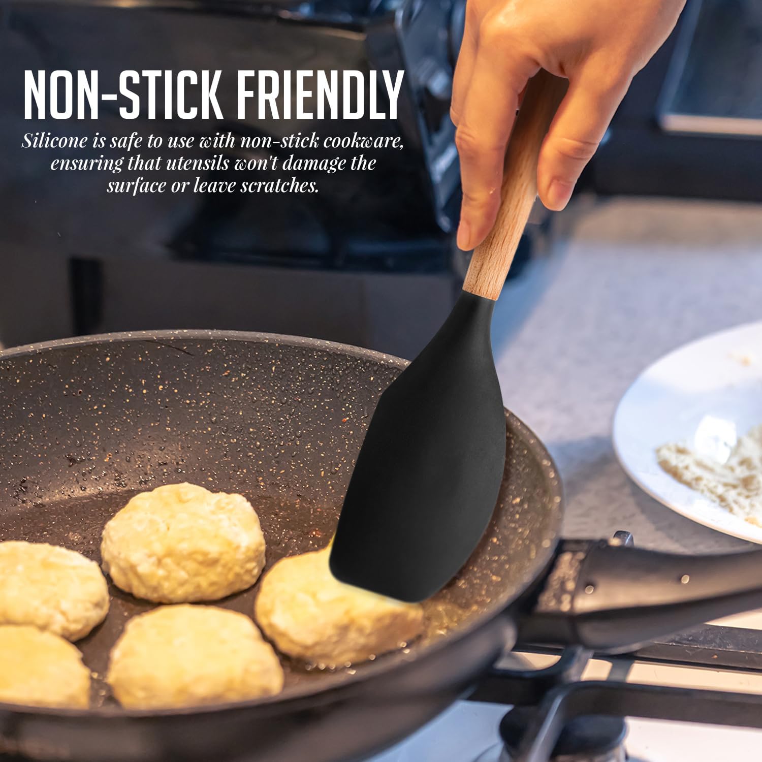 OVENTE Silicone Kitchen Cooking Utensils Set SPS17B