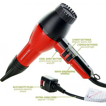 Ovente Ceramic Coated Ionic Tourmaline Hair Dryer 3600