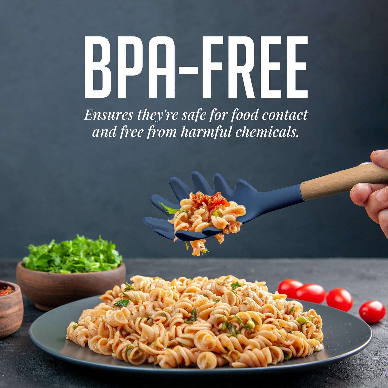 OVENTE Silicone Kitchen Cooking Utensils Set SPS17BL