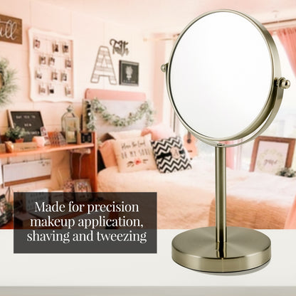 Ovente Tabletop Makeup Mirror, 6 Inch, Dual-Sided 1x/7x Magnification