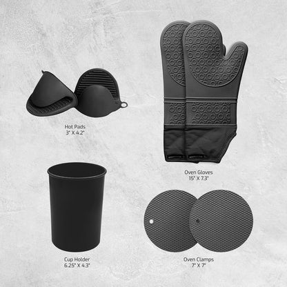 OVENTE Silicone Kitchen Cooking Utensils Set SPS17B