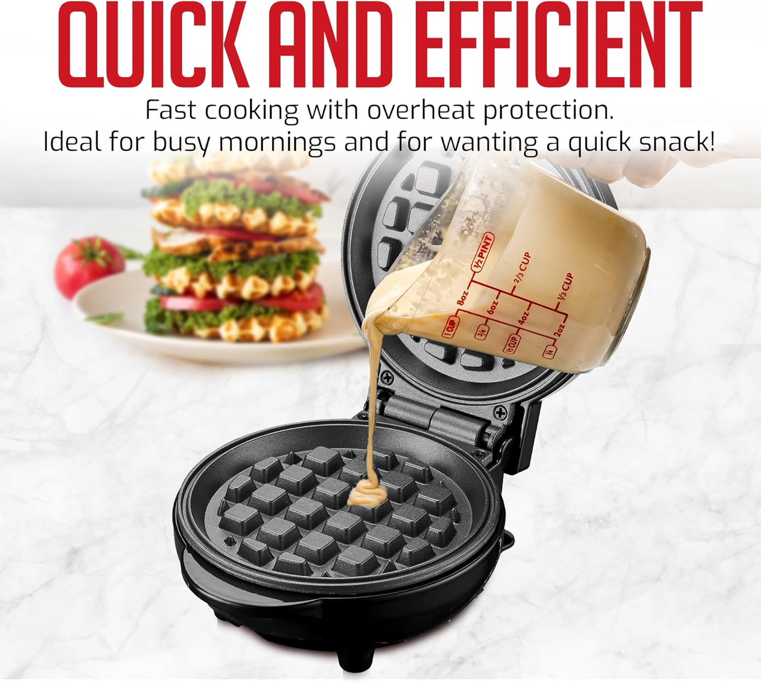 OVENTE Mini Waffle Maker Machine WM215B