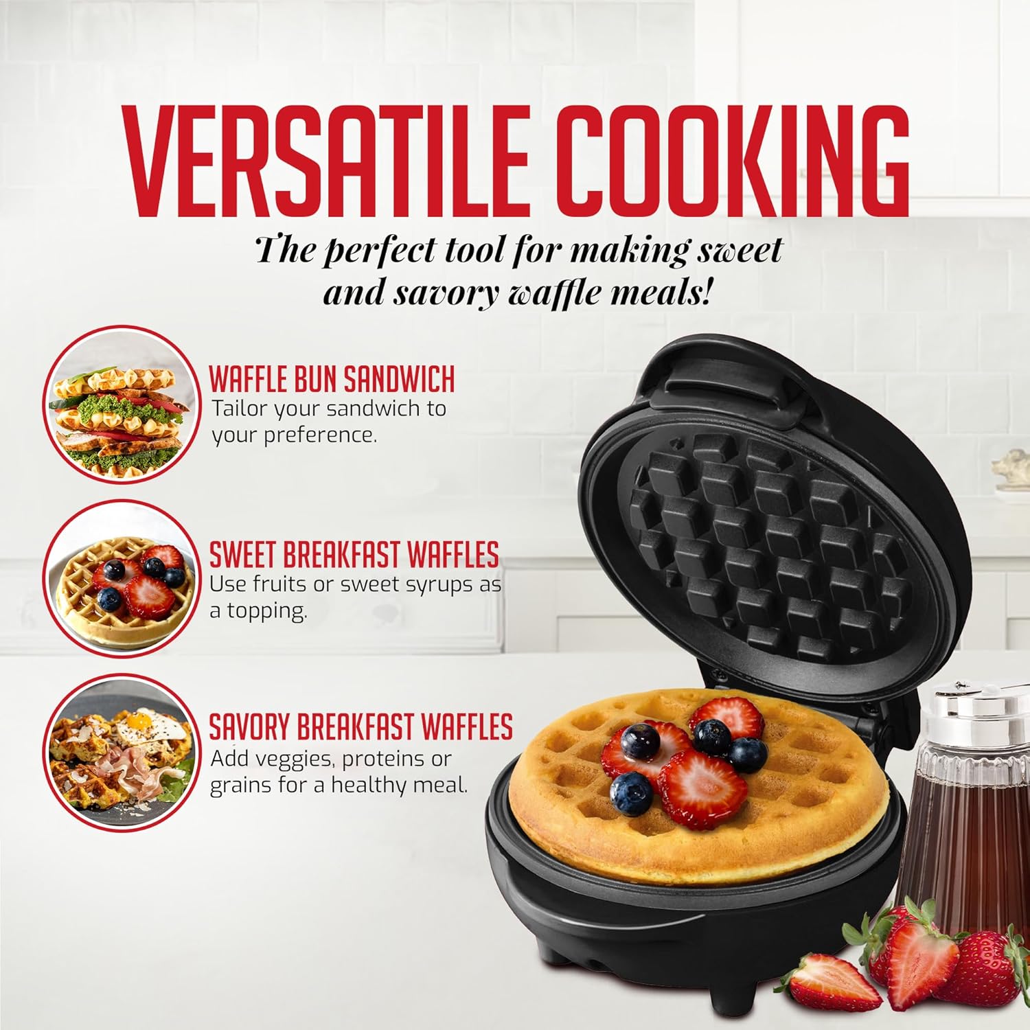 OVENTE Mini Waffle Maker Machine WM215B