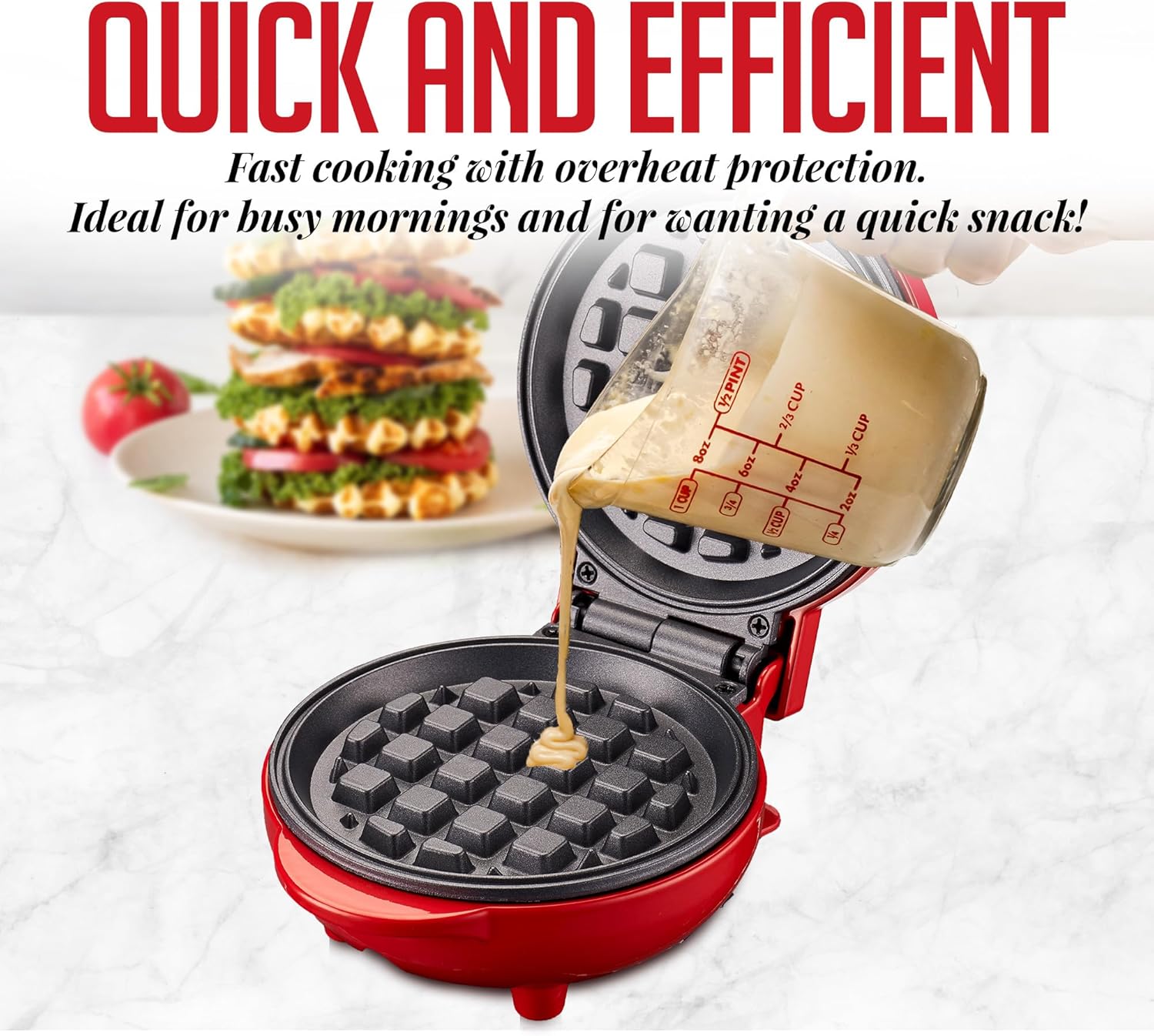 OVENTE Electric Mini Waffle Maker WM215R