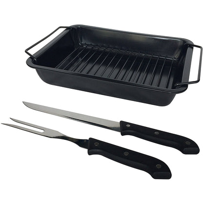 Ovente Non-Stick Roasting Pan with Carving Set CWR20092B