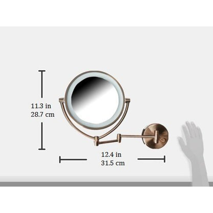 Ovente 7.5” Double Sided Wall-Mounted Vanity Mirror with LED Light MLW75 Series