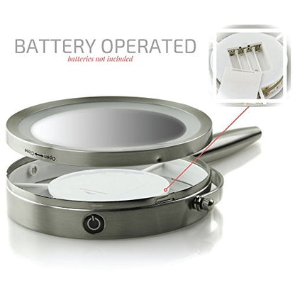 Ovente 8.5” 3-Way Double Sided Vanity Mirror with 3-Tone LED Light MFM85BR1X5X