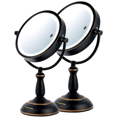 Ovente 7.5” Double Sided Tabletop Vanity Mirror with 3-Tone LED Light MPT75 Series