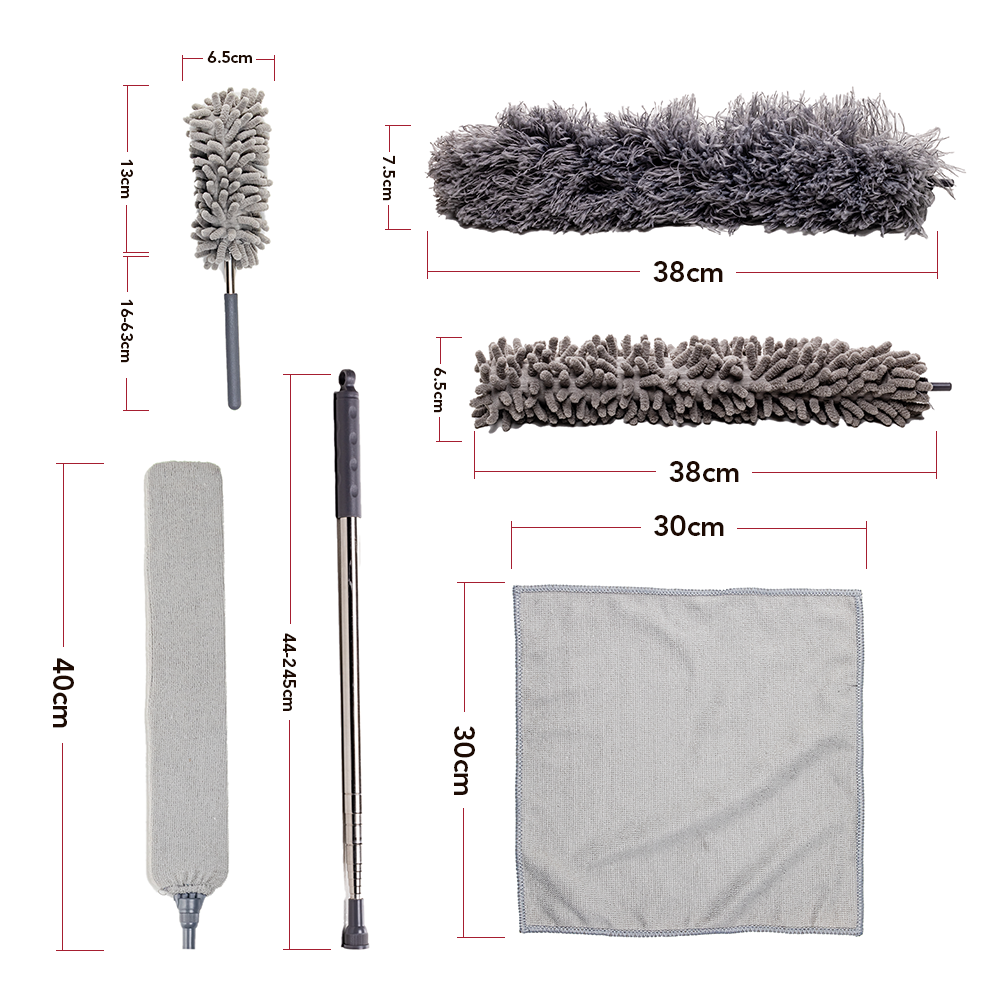 OVENTE Microfiber Duster Cleaning Set CTD1526GY