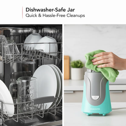 Ovente Personal Portable Electric Blender with 18oz Glass Mug BLH1002T