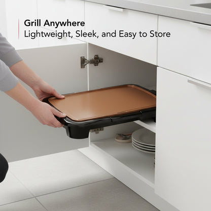 Ovente Electric Griddle with Non-Stick Copper Plate GD1610CO