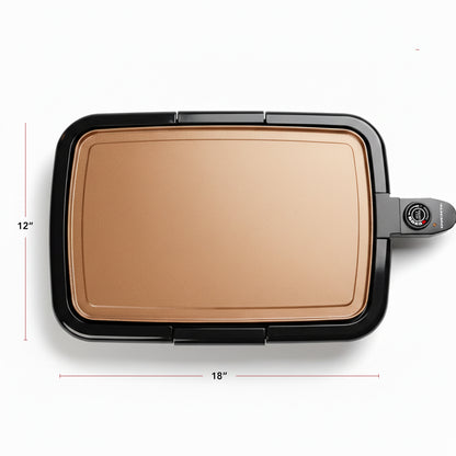Ovente Electric Griddle with Non-Stick Copper Plate GD1610CO