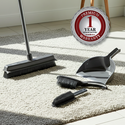 OVENTE Pet Hair Rubber Broom with Squeegee CT2504GY