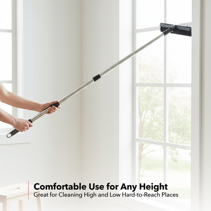 OVENTE Pet Hair Rubber Broom with Squeegee CT2504GY