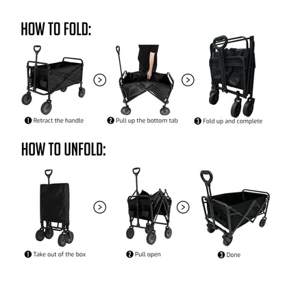 OVENTE 220lbs Collapsible Foldable Wagon WFU011B